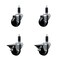 Service Caster 3'' Soft Rubber Wheel Swivel 1-1/8'' Expanding Stem Caster Set 2 Brakes, 4PK SCC-EX20S314-SRS-2-PLB-2-118 - alternate 1